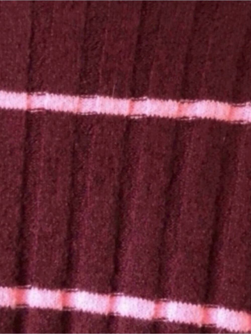 New Madewell Sweater Women’s Burgundy & Pink Stipe Mock neck Casual Knit Sz XS - Picture 9 of 11